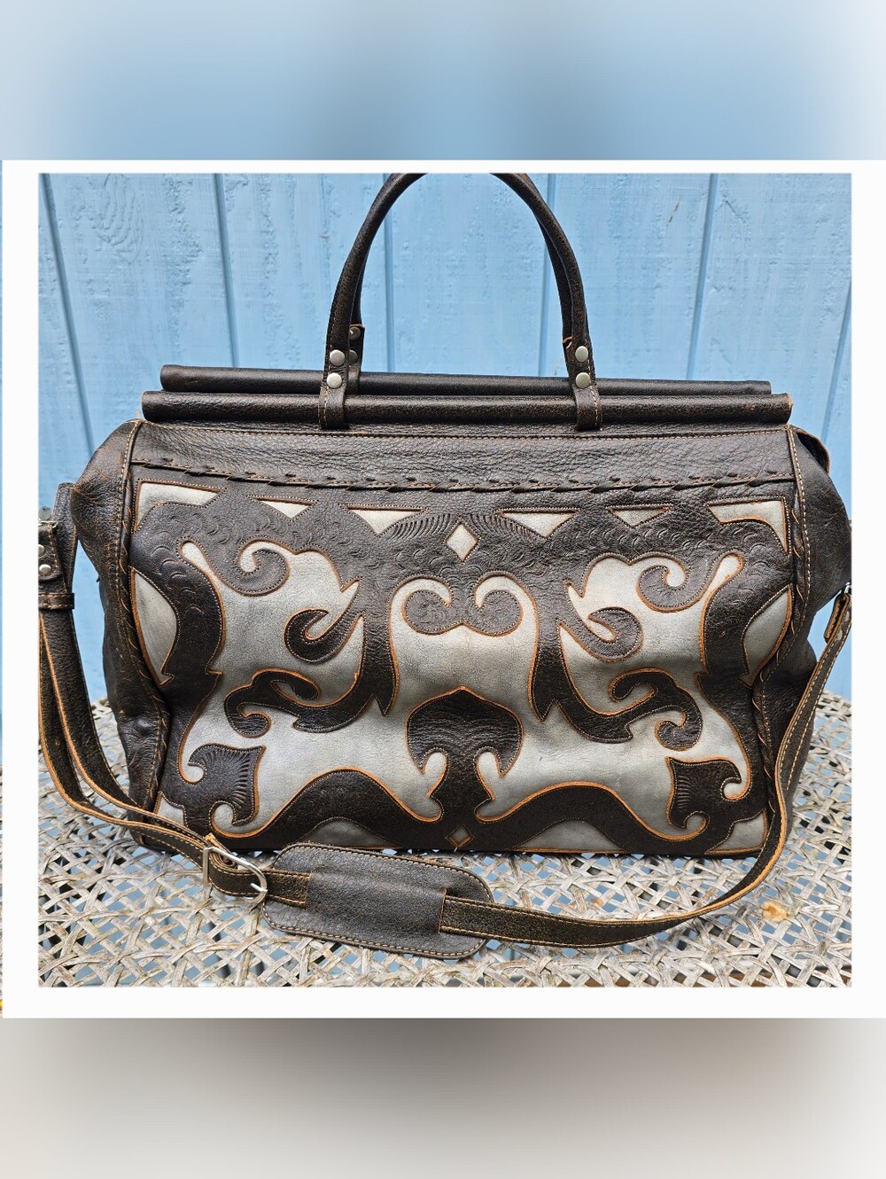 Leaders Leather Western Overnight/carpet Bag